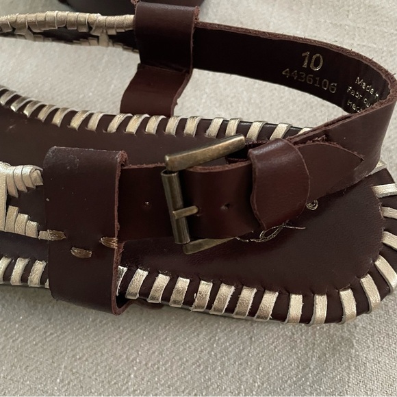 Free People Sedona Sandals Leather Platform Boho Brown Gold NEW Size 10 - Picture 7 of 7